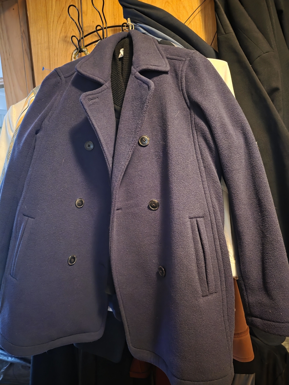 L.L. Bean Purple Double-Breasted Wool Pea Coat